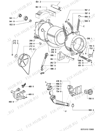 Схема №1 AWM 6100/3 с изображением Другое для стиралки Whirlpool 481228219685