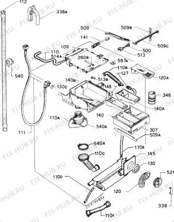 Взрыв-схема стиральной машины Privileg 028381 2 - Схема узла Hydraulic System 272