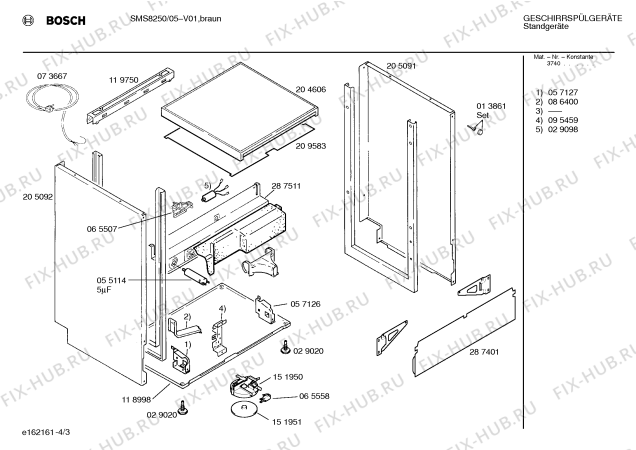 Схема №1 SMS8250 с изображением Панель для посудомоечной машины Bosch 00295127