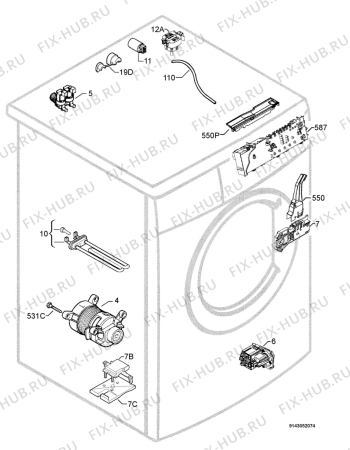 Взрыв-схема стиральной машины Privileg 00642779_21149 - Схема узла Electrical equipment 268