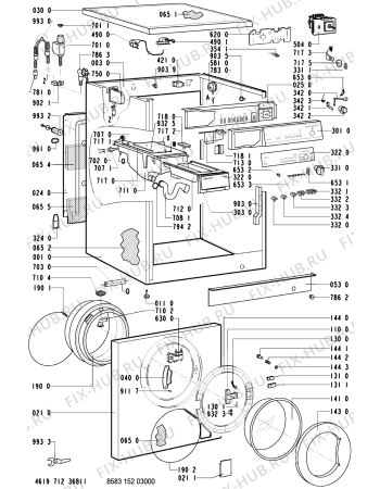 Схема №1 WA JUBILAEUM 40 с изображением Обшивка для стиральной машины Whirlpool 481245219658