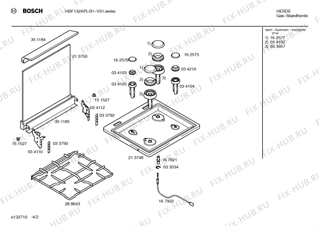 Схема №1 HSF132APL с изображением Панель для духового шкафа Bosch 00351650
