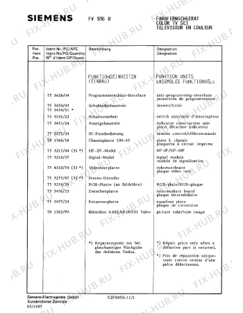 Взрыв-схема телевизора Siemens FV9368 - Схема узла 02