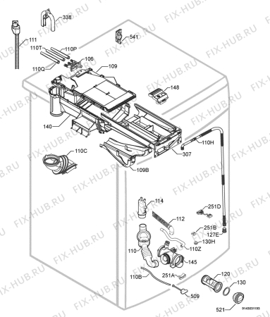 Взрыв-схема стиральной машины Aeg Electrolux LL1620 - Схема узла Hydraulic System 272