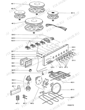 Схема №1 ACM 356 WH с изображением Клавиша для духового шкафа Whirlpool 481241128958