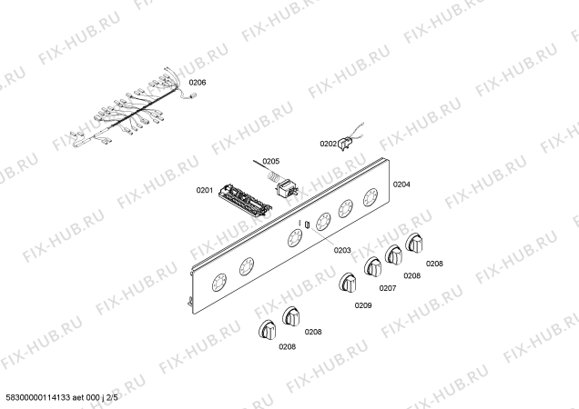 Схема №2 HM524200T с изображением Ручка переключателя для духового шкафа Siemens 00602464