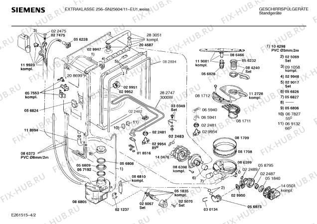 Схема №1 SN25604 с изображением Панель для посудомойки Siemens 00283016