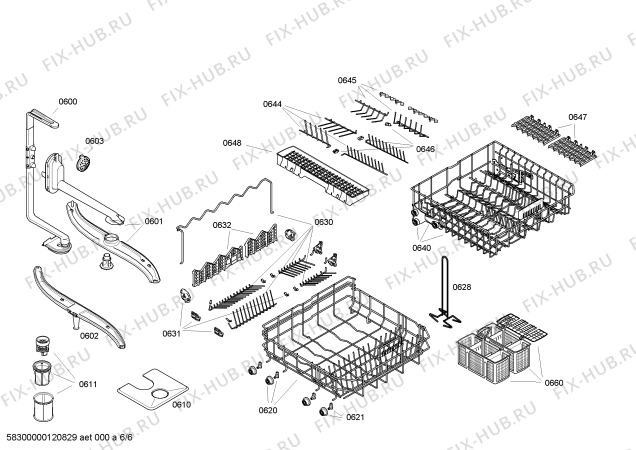 Взрыв-схема посудомоечной машины Bosch SHI58M06CH - Схема узла 06