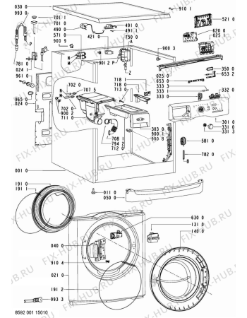 Схема №1 AWOE 8559 с изображением Декоративная панель для стиралки Whirlpool 480111104532