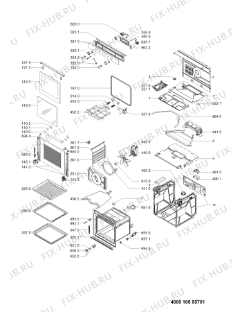 Схема №1 FI6 861 SH BL HA с изображением Дверца для плиты (духовки) Whirlpool 481010895603