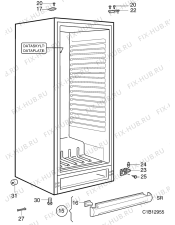 Взрыв-схема холодильника Elektro Helios KL3017 - Схема узла C10 Cabinet