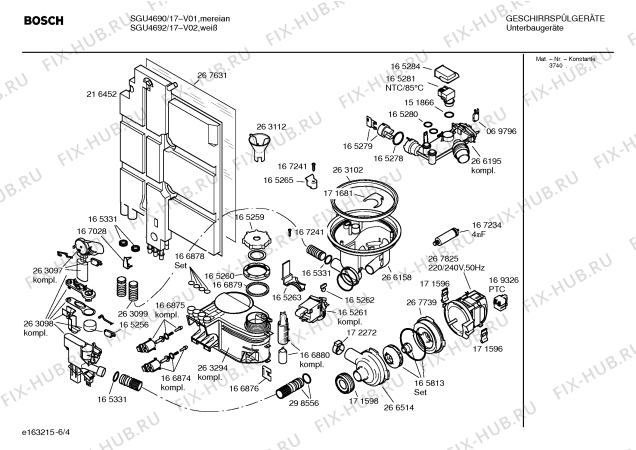 Взрыв-схема посудомоечной машины Bosch SGU4690 Silence comfort - Схема узла 04