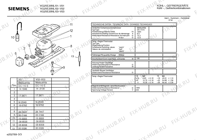 Взрыв-схема холодильника Siemens KG25E20NL - Схема узла 03