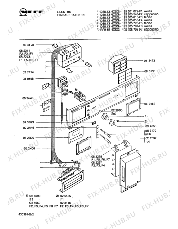 Взрыв-схема плиты (духовки) Neff 195305615 F-1038.13HCSG - Схема узла 02