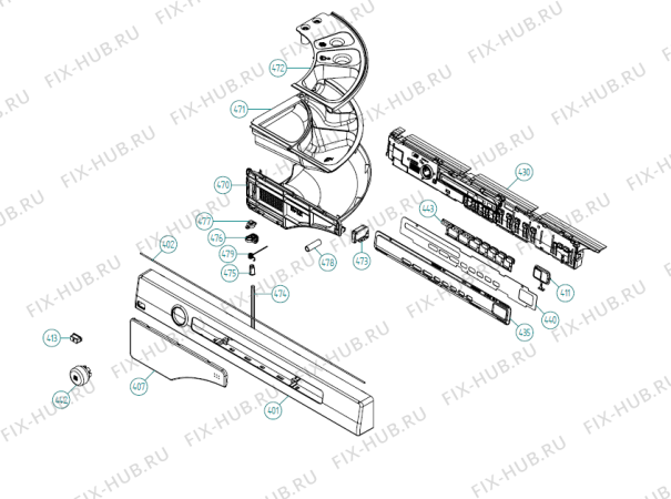 Взрыв-схема стиральной машины Asko W6863 CE   -White #90686310 (337782, WM60.2) - Схема узла 04