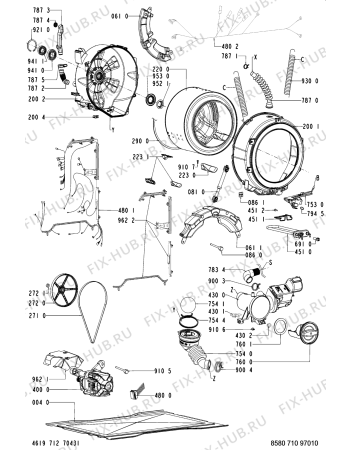 Схема №1 711 GT/BC с изображением Обшивка для стиральной машины Whirlpool 481245214733