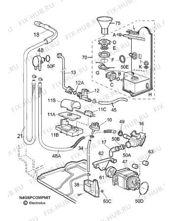 Взрыв-схема посудомоечной машины Arthurmartinelux ASF2415 - Схема узла W20 Pump, Water softener