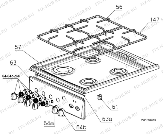 Взрыв-схема плиты (духовки) Electrolux CKG5060S - Схема узла Section 4