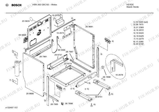 Взрыв-схема плиты (духовки) Bosch HSN202GSC - Схема узла 02