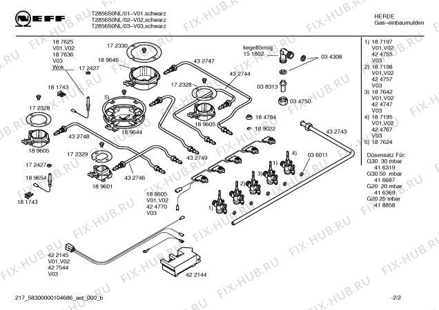 Схема №1 T2866S0EU Neff с изображением Решетка для электропечи Bosch 00436422