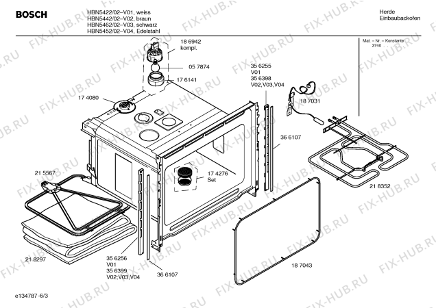 Схема №1 HBN5422 с изображением Инструкция по эксплуатации для духового шкафа Bosch 00584146