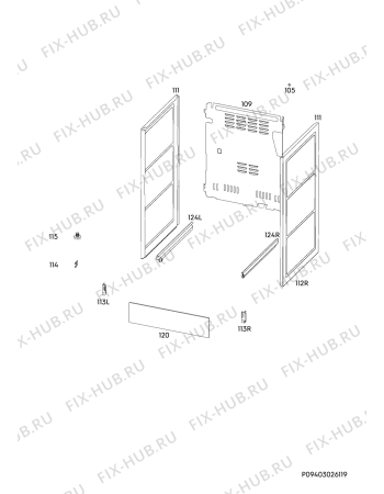 Взрыв-схема плиты (духовки) Electrolux EKC54953OK - Схема узла Housing 001