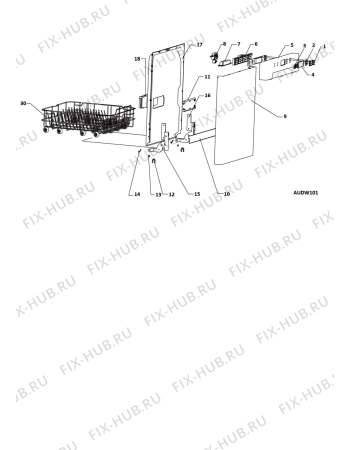 Схема №1 DWFA141202 (F081924) с изображением Провод для электропосудомоечной машины Indesit C00294601