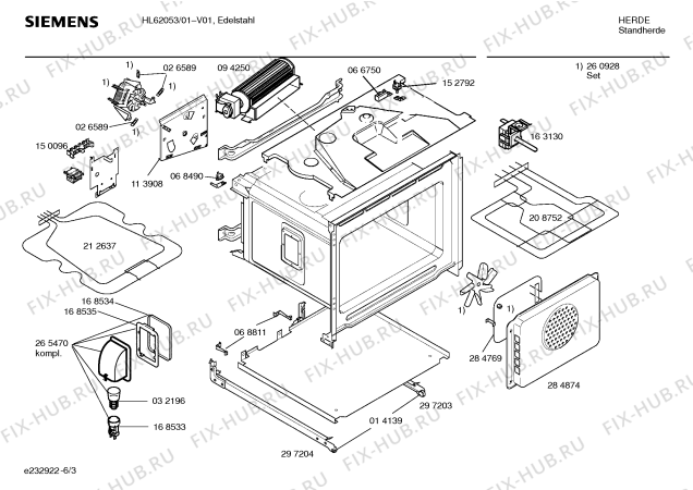 Схема №1 HL62053 с изображением Панель управления для электропечи Siemens 00353722