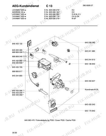 Взрыв-схема стиральной машины Aeg LAV920 - Схема узла Electrical equipment 268