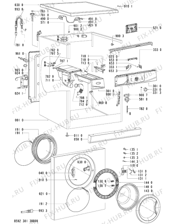 Схема №1 AWO/D 4010 с изображением Декоративная панель для стиралки Whirlpool 481245310411