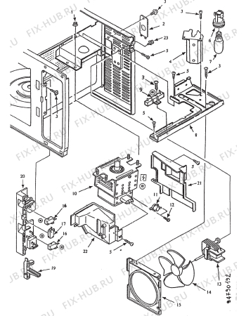 Взрыв-схема микроволновой печи Electrolux EME2390 - Схема узла Section 4