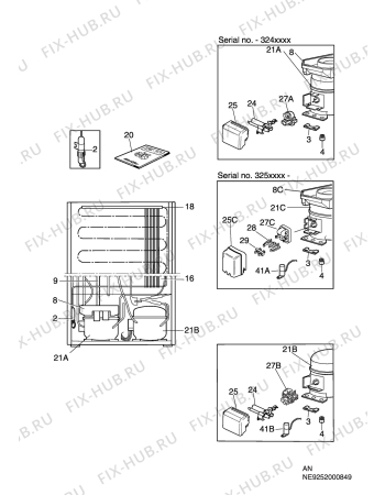 Взрыв-схема холодильника Electrolux ERB3000 - Схема узла C10 Cold, users manual