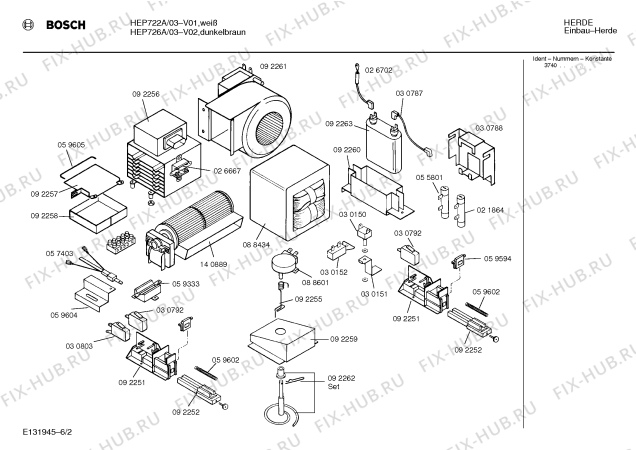 Схема №1 HEP722A с изображением Переключатель для электропечи Bosch 00152653