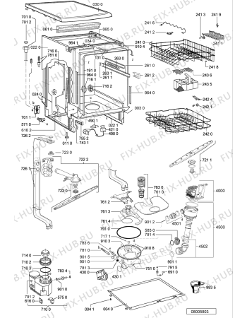 Взрыв-схема посудомоечной машины Whirlpool ADP 6301 - Схема узла