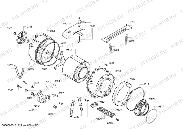 Взрыв-схема стиральной машины Siemens WM10E464BC IQ300 varioPerfect - Схема узла 03