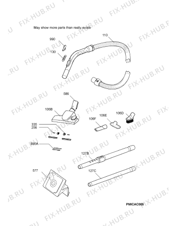Взрыв-схема пылесоса Aeg MM170 - Схема узла Accessories