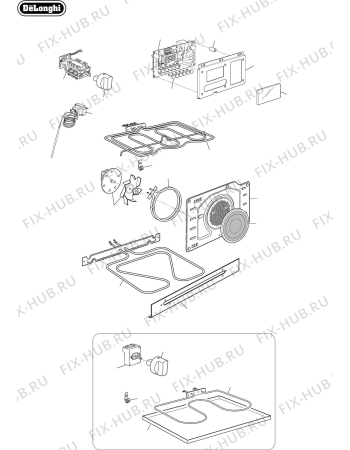 Схема №1 AP1246GWT с изображением Ящик для плиты (духовки) DELONGHI 39K4801X