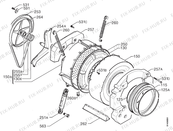 Взрыв-схема стиральной машины Zanussi FJS1486 - Схема узла Functional parts 267