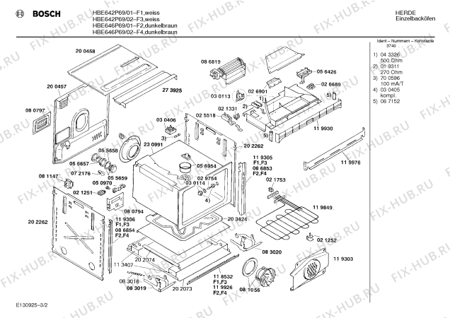 Взрыв-схема плиты (духовки) Bosch HBE646P69 - Схема узла 02