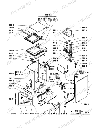 Схема №1 AWG 434/WP с изображением Обшивка для стиральной машины Whirlpool 481945328153