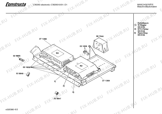 Взрыв-схема стиральной машины Constructa CW29310 CW2931 ELECTRONIC - Схема узла 02