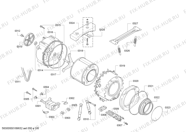 Схема №2 WM12E369BY iQ 300 varioPerfect с изображением Инструкция по установке и эксплуатации для стиралки Bosch 18002750