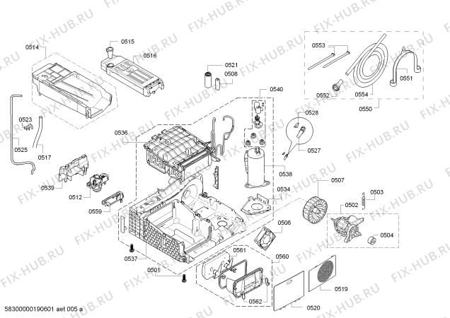 Взрыв-схема сушильной машины Bosch WTH83000GB - Схема узла 05