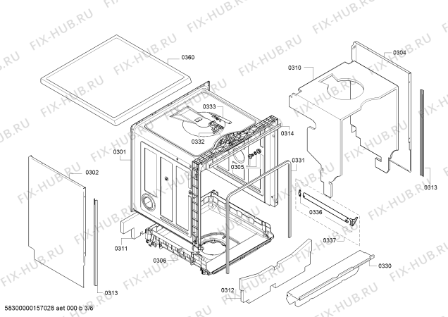 Схема №1 3VS300MY с изображением Панель управления для посудомойки Bosch 00706064