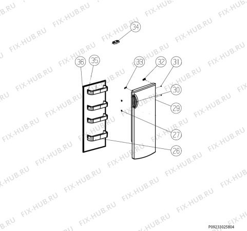 Взрыв-схема холодильника Zanussi ZRA226CWO - Схема узла Door 003