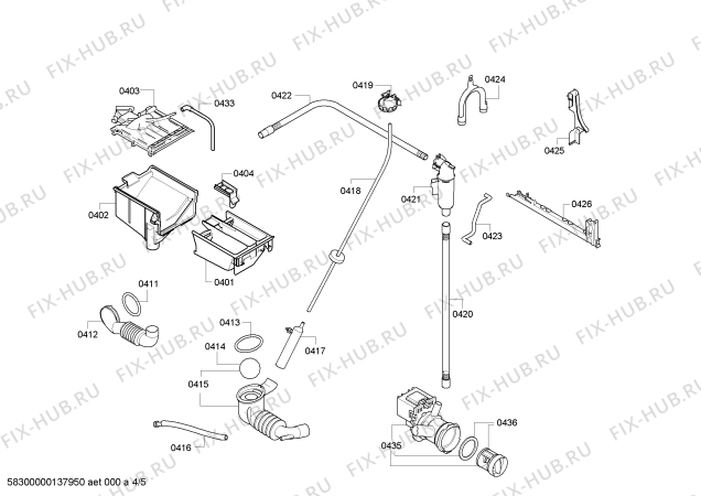 Взрыв-схема стиральной машины Bosch WAE28441CH Bosch Maxx 7 - Схема узла 04