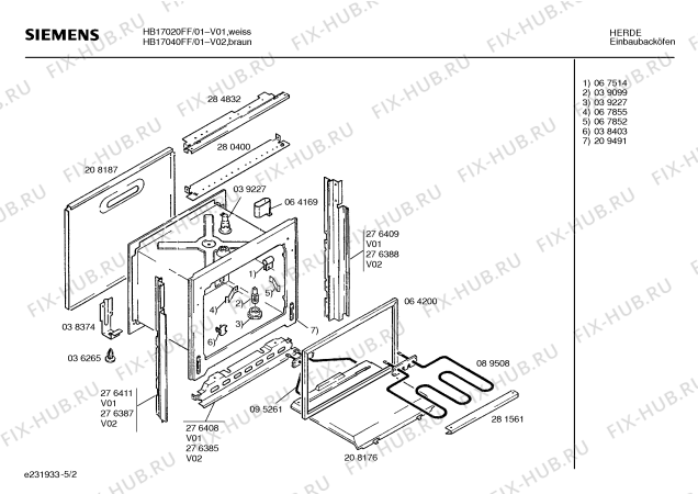 Схема №1 HB17040FF с изображением Панель для плиты (духовки) Siemens 00287099