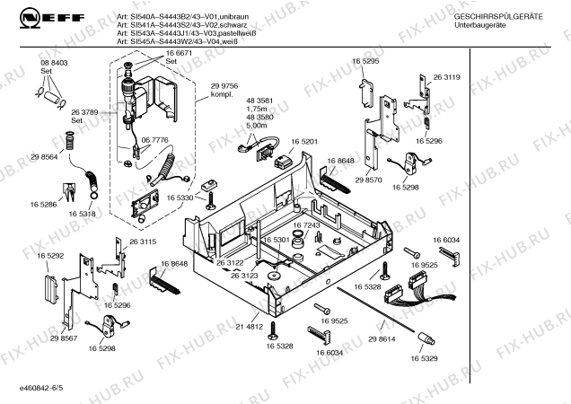 Схема №1 S4443B2 Art.SI540Ae с изображением Инструкция по эксплуатации для посудомоечной машины Bosch 00586603