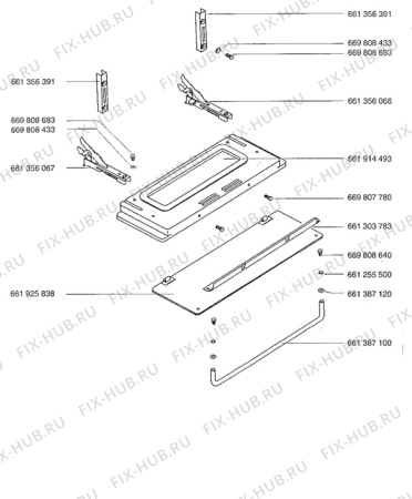 Взрыв-схема плиты (духовки) Aeg 5211V-D - Схема узла H10 Grill door assy