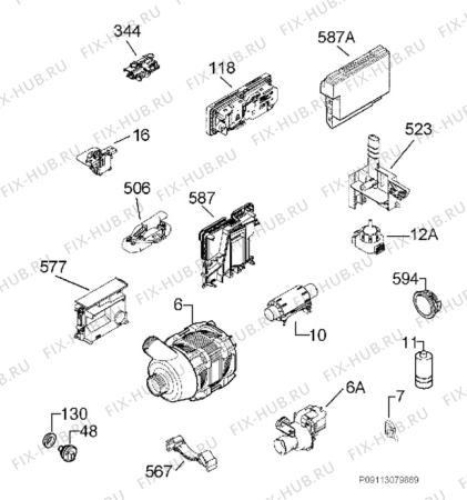 Взрыв-схема посудомоечной машины Aeg Electrolux F99001VIP - Схема узла Electrical equipment 268